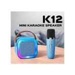 Techronix Karaoke Tek Mikrofonlu Kablosuz Bluetooth Rgb Işıklı 5 Ses Efektli Hd Stereo Ses Usb/sd K12 Hoparlör - Mavi