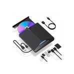 Techtic 7İn1 Harici Dvd-Rom Usb 3.0 Hub Çoğaltıcı Tf Sd Kart Okuyucu Type C Kablolu Dvd Player Cd