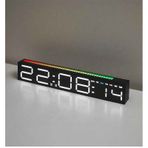 Techtic Geniş Ekran Dijital Masa Saati Ses Ritim Sensörlü Rgb Işık Tarih & Alarm Özellikli Modern Led Saat Siyah