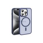 Techtrove Apple İphone 15 Pro Max Kılıf Magsafe Şarj Özellikli Mat Arka Yüzey Parmak İzi Tutmayan Lüks Kapak Lacivert