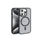 Techtrove Apple İphone 15 Pro Max Kılıf Magsafe Şarj Özellikli Mat Arka Yüzey Parmak İzi Tutmayan Lüks Kapak Siyah
