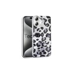 Techtrove Apple İphone 16 Kılıf İpeksi Desenli Tasarımlı Kamera Koruma Çıkıntılı A+ Kalite Kapak Gri Leopar