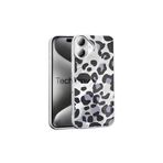 Techtrove Apple İphone 16 Pro Kılıf İpeksi Desenli Tasarımlı Kamera Koruma Çıkıntılı A+ Kalite Kapak Gri Leopar
