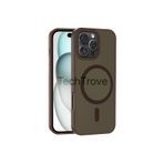 Techtrove Apple İphone 16 Pro Kılıf Magsafe Şarj Özellikli Mat Arka Yüzey Parmak İzi Tutmayan Lüks Kapak Rose Brown
