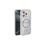 Techtrove Apple İphone 16 Pro Max Kılıf Magsafe Şarj Özellikli Parlayan Simli A Kalite Şık Kapak Beyaz