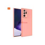 Techtrove Galaxy Note 20 Ultra Kılıf İçi Kadife Süet Tasarımlı Kamera Korumalı Renkli Silikon Kapak Turuncu