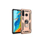 Techtrove Huawei P30 Lite Kılıf Yüzüklü Stand Olabilen Magnetic Tpu Tank Kapak Gold