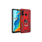 Techtrove Huawei P30 Lite Kılıf Yüzüklü Stand Olabilen Magnetic Tpu Tank Kapak Kırmızı