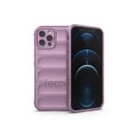 Techtrove İphone 12 Pro Kılıf Elde Kaymaz İçi Kadife Silikon Kapak Mor