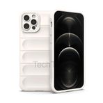 Techtrove İphone 12 Pro Max Kılıf Elde Kaymaz İçi Kadife Silikon Kapak Krem