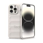 Techtrove İphone 14 Pro Kılıf Elde Kaymaz İçi Kadife Silikon Kapak Krem