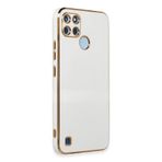 Techtrove Realme C25Y Kılıf Parlak Tasrım Kamera Korumalı Ultra Yumuşak Esnek A+ Kalite Kapak Beyaz