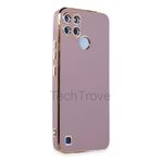 Techtrove Realme C25Y Kılıf Parlak Tasrım Kamera Korumalı Ultra Yumuşak Esnek A+ Kalite Kapak Mor