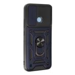 Techtrove Realme C25Y Kılıf Sürgülü Kamera Korumalı Yüzüklü Stand Olabilen Magnetic Tpu Tank Kapak Lacivert
