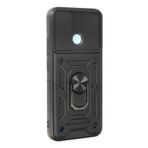 Techtrove Realme C25Y Kılıf Sürgülü Kamera Korumalı Yüzüklü Stand Olabilen Magnetic Tpu Tank Kapak Siyah
