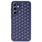 Techtrove Samsung Galaxy A25 Kılıf Kamera Korumalı Geometrik Petek Motifli Silikon Kapak Lacivert