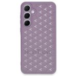 Techtrove Samsung Galaxy A25 Kılıf Kamera Korumalı Geometrik Petek Motifli Silikon Kapak Lila