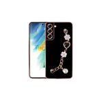 Techtrove Samsung Galaxy S21 Fe Kılıf El Tutamaçlı Kamera Korumalı A+ Kalite Silikon Kapak Siyah
