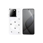 Techtrove Tecno Spark 20 Pro 5G Kılıf Kabartmalı Desenli Simli Şeffaf A+ Kalite Kapak Yıldız