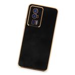 Techtrove Xiaomi Poco F5 Pro Kılıf Parlak Tasrım Kamera Korumalı Ultra Yumuşak Esnek A+ Kalite Kapak Siyah