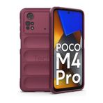 Techtrove Xiaomi Poco M4 Pro 4G Kılıf Elde Kaymaz İçi Kadife Silikon Kapak Bordo