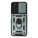 Techtrove Xiaomi Redmi Note 12S Kılıf Sürgülü Kamera Korumalı Yüzüklü Stand Olabilen Magnetic Tpu Tank Kapak Yeşil
