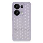 Techtrove Xiaomi Redmi Note 13 Pro 4G Kılıf Kamera Korumalı Geometrik Petek Motifli Silikon Kapak Lila