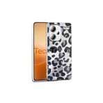 Techtrove Xiaomi Redmi Note 13 Pro Plus 5G Kılıf İpeksi Desenli Kamera Koruma Çıkıntılı A+ Kalite Kapak Gri Leopar
