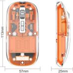 Techugo Mouse Fare Kablosuz Mouse Fare Şarjlı Bluetooth Sessiz 5 Tuşlu Şeffaf - Belirtilmemiş