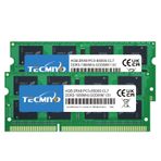 TECMIYO 8GB DDR3 RAM (2x4GB) PC3-8500 DDR3 1066MHz Laptop Sodimm-Bellek CL7 204 Pin 1,5V ECC Olmayan Tamponsuz Laptop-RAM Modülü