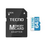 Tecno 64Gb 100Mb/s Micro Sd Hafıza Kartı ve Adaptörü (Tecno Türkiye Garantili)
