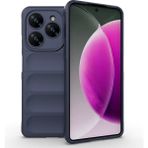 Tecno Spark 20 Pro 4G Kılıf Rahat Tutulabilir Yapılı İçi Kadife Kaplamalı Etnik Premium TPU Silikon Kapak - Lacivert