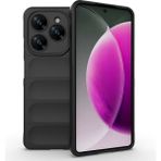 Tecno Spark 20 Pro 4G Kılıf Rahat Tutulabilir Yapılı İçi Kadife Kaplamalı Etnik Premium TPU Silikon Kapak - Siyah
