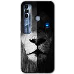 Tecno Spark 7 Pro Fire and Ice Lion Baskılı Uyumlu Silikon Kılıf