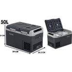 Tecnopoint 50L Çift Kapak Oto Buzdolabı Taşınabilir 12/24V Uyumlu Modeli -20 Dereceye Kadar