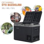 Tecnopoint TC21-18 Çift Kapaklı Oto Buzdolabı | 50 Litre - Antrasit