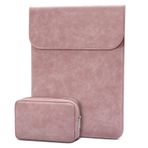 TECOOL 13-13,3 inç İnce Dizüstü Bilgisayar Kılıfı Deri Kılıf ve Aksesuar Kılıf Macbook Air/Pro 13.2020 Macbook Air/Pro M1.1.5 Surface Laptop, Matebook D14, Thinkpad Yoga13, LincPlus vb. için Koruyucu Kılıf, Gül