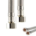 tecuro Vitrifiye bağlantı hortumu bağlantı hortumu uzatma 3/8 " başlık somunu X 3/8 " başlık somunu – Uzunluk 150 mm