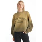 Ted Baker Bisiklet Yaka Baskılı Koyu Yeşil Sweatshirt, L, 5003320889, Koyu Yeşil, kadın