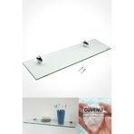 TEDA Cam Etejer Rafı - Cam Raf - Banyo Rafı - Duvar Rafı - Mutfak Rafı 12x50cm Temperli Şeffaf Cam
