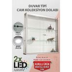 Teda Camlı Vitrin - Cam Dolap - Camlı Koleksiyon Vitrini - Duvar Tipi - Kupa Dolabı 100X100X20 cmKOD:D001S