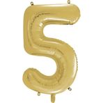 Tedaks 1 Adet 34 İnç 76 Cm Gold Folyo Balon Helyum Balon 5 Yaş Balonu 5 Rakam Balon