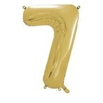 Tedaks 1 Adet 34 İnç 76 Cm Gold Folyo Balon Helyum Balon 7 Yaş Balonu 7 Rakam Balon