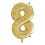 Tedaks 1 Adet 34 İnç 76 Cm Gold Folyo Balon Helyum Balon 8 Yaş Balonu 8 Rakam Balon