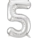 Tedaks 1 Adet 34 İnç 76 Cm Gümüş Folyo Balon Helyum Balon 5 Yaş Balonu 5 Rakam Balon