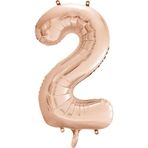Tedaks 1 Adet 34 İnç 76 Cm Rose Gold Folyo Balon Helyum Balon 2 Yaş Balonu 2 Rakam Balon