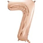Tedaks 1 Adet 34 İnç 76 Cm Rose Gold Folyo Balon Helyum Balon 7 Yaş Balonu 7 Rakam Balon