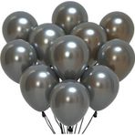 Tedaks 20 Adet 12 İnç 30 Cm Metalik Siyah Balon Doğum Günü Süsleme