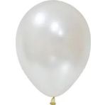 Tedaks 20 Adet 5 İnç 12,5 Cm Metalik Beyaz Balon Doğum Günü Süsleme