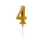 Tedaks 4 Gold Mum 13 Cm Büyük Boy Rakam Doğum Günü Pasta Süsleme